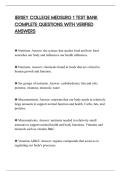 JERSEY COLLEGE MEDSURG 1 TEST BANK&NewLine;COMPLETE QUESTIONS WITH VERIFIED&NewLine;ANSWERS&NewLine;