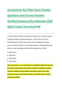 Journeyman Gas Fitter Exam Practice &NewLine;Questions And Correct Answers &NewLine;&lpar;Verified Answers&rpar; Plus Rationale 2026 &NewLine;Q&A&vert; Instant Download Pdf
