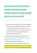 Journeyman Lineman Exam Practice &NewLine;Questions And Correct Answers &NewLine;&lpar;Verified Answers&rpar; Plus Rationale 2026 &NewLine;Q&A&vert; Instant Download Pdf