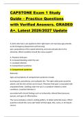 CAPSTONE Exam 1 Study &NewLine;Guide &ndash; Practice Questions &NewLine;with Verified Answers&period; GRADED &NewLine;A&plus;&period; Latest 2026&sol;2027 Update 