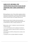 KAREN FLOYD ABDOMINAL PAIN&NewLine;CERTIFICATION EVALUATION EXAMS SOLVED&NewLine;QUESTIONS STUDY GUIDE GUARANTEED TO&NewLine;PASS
