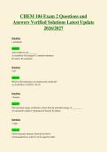 CHEM 104 Exam 2 Questions and&NewLine;Answers Verified Solutions Latest Update&NewLine;2026&sol;2027