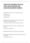 KAREN FLOYD ABDOMINAL PAIN EXAM&NewLine;SCRIPT TESTED QUESTIONS AND&NewLine;SOLUTIONS 100 PERCENT CORRECT