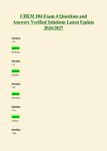 CHEM 104 Exam 4 Questions and&NewLine;Answers Verified Solutions Latest Update&NewLine;2026&sol;2027
