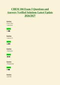 CHEM 104 Exam 5 Questions and&NewLine;Answers Verified Solutions Latest Update&NewLine;2026&sol;2027