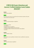 CHEM 104 Exam 6 Questions and&NewLine;Answers Verified Solutions Latest Update&NewLine;2026&sol;2027