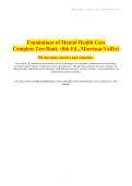 Foundations of Mental Health Care&NewLine;Complete Test Bank  &lpar;8th Ed&period;&comma; Morrison-Valfre&rpar;&NewLine;150 Questions answers and rationales &period;&NewLine;