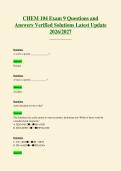 CHEM 104 Exam 9 Questions and&NewLine;Answers Verified Solutions Latest Update&NewLine;2026&sol;2027