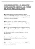 MARK KLIMEK LECTURES 1 TO 12 EXAMPREP&NewLine;MATERIAL SOLVED QUESTIONS AND VERIFIED&NewLine;SOLUTIONS PREMIUM COLLECTION