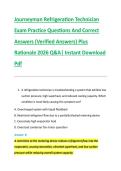 Journeyman Refrigeration Technician &NewLine;Exam Practice Questions And Correct &NewLine;Answers &lpar;Verified Answers&rpar; Plus &NewLine;Rationale 2026 Q&A&vert; Instant Download &NewLine;Pdf 