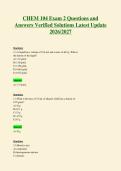 CHEM 104 Exam 2 Questions and&NewLine;Answers Verified Solutions Latest Update&NewLine;2026&sol;2027