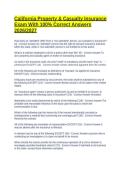 California Property & Casualty Insurance Exam 2026&sol;2027 &vert; Verified Questions and Answers &vert; Complete Exam Review