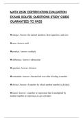 MATH 225N CERTIFICATION EVALUATION&NewLine;EXAMS SOLVED QUESTIONS STUDY GUIDE&NewLine;GUARANTEED TO PASS