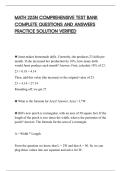 MATH 225N COMPREHENSIVE TEST BANK&NewLine;COMPLETE QUESTIONS AND ANSWERS&NewLine;PRACTICE SOLUTION VERIFIED