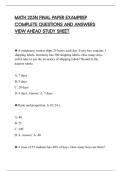 MATH 225N FINAL PAPER EXAMPREP&NewLine;COMPLETE QUESTIONS AND ANSWERS&NewLine;VIEW AHEAD STUDY SHEET