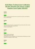 BASI Pilates Training Exam Certification&NewLine;READY Questions and Answers Verified&NewLine;Solutions Latest Update 2026&sol;2027