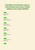 BASI Pilates EXAMS Study Guide A&plus;&NewLine;Exam Questions and Answers Verified&NewLine;Solutions Latest Update 2026&sol;2027