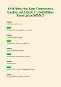 BASI Pilates Final Exam Comprehensive&NewLine;Questions and Answers Verified Solutions&NewLine;Latest Update 2026&sol;2027