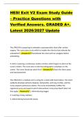 HESI Exit V2 Exam Study Guide &ndash; Practice Questions with &NewLine;Verified Answers&period; GRADED A&plus;&period; &NewLine;Latest 2026&sol;2027 Update 