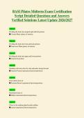 BASI Pilates Midterm Exam Certification&NewLine;Script Detailed Questions and Answers&NewLine;Verified Solutions Latest Update 2026&sol;2027