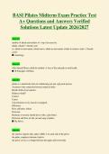 BASI Pilates Midterm Exam Practice Test&NewLine;A&plus; Questions and Answers Verified&NewLine;Solutions Latest Update 2026&sol;2027