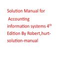  Solution Manual For Accounting Information Systems 4th Edition By Robert Hurt &lpar;2026&sol;2028 Questions and Answers with Rationales Guaranteed A&plus;&rpar;