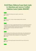 BASI Pilates Midterm Exam Study Guide&NewLine;A&plus; Questions and Answers Verified&NewLine;Solutions Latest Update 2026&sol;2027