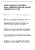 MEDICAL SURGICAL LPN RN BUNDLED&NewLine;EXAMS VERIFIED QUESTIONS AND ANSWERS&NewLine;FULL SOLUTION PACKAGE