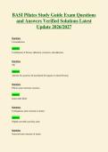 BASI Pilates Study Guide Exam Questions&NewLine;and Answers Verified Solutions Latest&NewLine;Update 2026&sol;2027