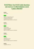 BASI Pilates Test PASS Guide Questions&NewLine;and Answers Verified Solutions Latest&NewLine;Update 2026&sol;2027