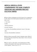 MEDICAL SURGICAL LPN RN&NewLine;COMPREHENSIVE TEST BANK COMPLETE&NewLine;QUESTIONS AND ANSWERS PRACTICE&NewLine;SOLUTION VERIFIED