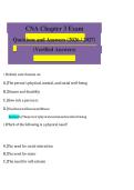 CNA Chapter 3 Exam 2026&sol;2027 &vert; Verified Questions and Answers &vert; Complete Nursing Assistant Review