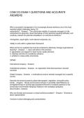COM 315 EXAM 1 QUESTIONS AND ACCURATE ANSWERS