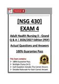 NSG 430 Exam 1&comma;2&comma;3&4 &vert; Adult Health Nursing II &vert; Grand Canyon University &vert; Q & A &vert; 2026&sol;2027 Edition &lpar;PDF&rpar;
