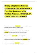 Milady Chapter 12 Makeup &NewLine;Essentials Exam Study Guide &ndash; &NewLine;Practice Questions with &NewLine;Verified Answers&period; GRADED A&plus;&period; &NewLine;Latest 2026&sol;2027 Update 