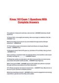 Kines 163 Exam 1 Questions With Complete Answers