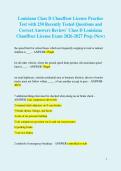 Louisiana Class D Chauffeur License Practice Test with 250 Recently Tested Questions and Correct Answers Review&sol;  Class D Louisiana Chauffeur License Exam 2026-2027 Prep &lpar;New&rpar; 