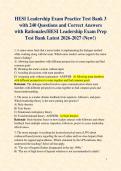 HESI Leadership Exam Practice Test Bank 3 with 240 Questions and Correct Answers with Rationales&sol;HESI Leadership Exam Prep Test Bank Latest 2026-2027 &lpar;New&excl;&rpar; 