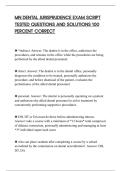 MN DENTAL JURISPRUDENCE EXAM SCRIPT&NewLine;TESTED QUESTIONS AND SOLUTIONS 100&NewLine;PERCENT CORRECT