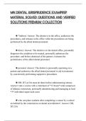 MN DENTAL JURISPRUDENCE EXAMPREP&NewLine;MATERIAL SOLVED QUESTIONS AND VERIFIED&NewLine;SOLUTIONS PREMIUM COLLECTION