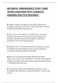 MN DENTAL JURISPRUDENCE STUDY GUIDE&NewLine;TESTED QUESTIONS WITH COMPLETE&NewLine;ANSWERS PRACTICE RESOURCE