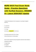 NURS 6635 Final Exam Study &NewLine;Guide &ndash; Practice Questions &NewLine;with Verified Answers&period; GRADED &NewLine;A&plus;&period; Latest 2026&sol;2027 Update 