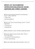 MPOETC ACT 120 EXAMINATION&NewLine;CERTIFICATION EVALUATION SET SOLVED&NewLine;QUESTIONS AND CORRECT ANSWERS