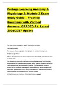 Portage Learning Anatomy & &NewLine;Physiology 2&colon; Module 2 Exam &NewLine;Study Guide &ndash; Practice &NewLine;Questions with Verified &NewLine;Answers&period; GRADED A&plus;&period; Latest &NewLine;2026&sol;2027 Update 