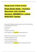 Smog level 2 final review &NewLine;Exam Study Guide &ndash; Practice &NewLine;Questions with Verified &NewLine;Answers&period; GRADED A&plus;&period; Latest &NewLine;2026&sol;2027 Update