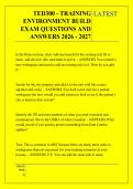 TED300 - TRAINING &NewLine;ENVIRONMENT BUILD &NewLine;EXAM QUESTIONS AND &NewLine;ANSWERS 2026 - 2027