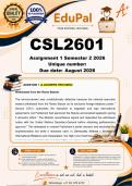 CSL2601 Assignment 1 &lpar;COMPLETE ANSWERS&rpar; Semester 2 2026 - DUE August 2026