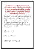 AHIMA CCA EXAM 1 LATEST 2026&sol;2027 ACTUAL &NewLine;EXAM WITH COMPLETE QUESTIONS AND CORRECT &NewLine;DETAILED ANSWERS &lpar;100&percnt; VERIFIED ANSWERS&rpar; &NewLine;&vert;ALREADY GRADED A&plus;&vert; &vert;&vert;PROFESSOR VERIFIED&vert;&vert; &NewLine;&vert;&vert;BRANDNEW&excl;&excl;&excl;&vert;&vert; SURE PASS&excl;&excl;&excl; 
