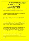 CANNON TRUST &NewLine;SCHOOL II  EXAM &NewLine;QUESTIONS AND &NewLine;ANSWERS 2026 - 2027 