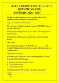 JLTV COURSE TEST A &NewLine;QUESTIONS AND &NewLine;ANSWERS 2026 - 2027